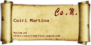 Csiri Martina névjegykártya